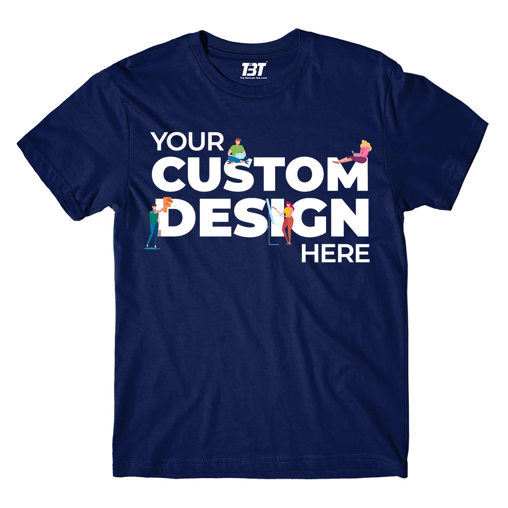 custom t shirt customized tee your design here the banyan tee personalized shirt navy blue