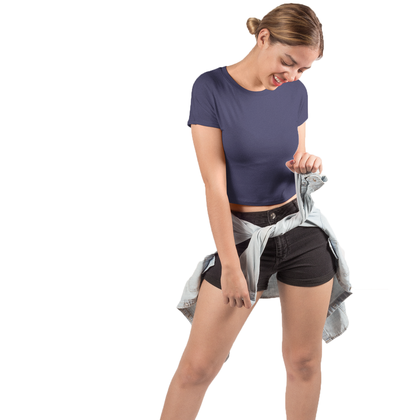 Navy Blue Crop Top -