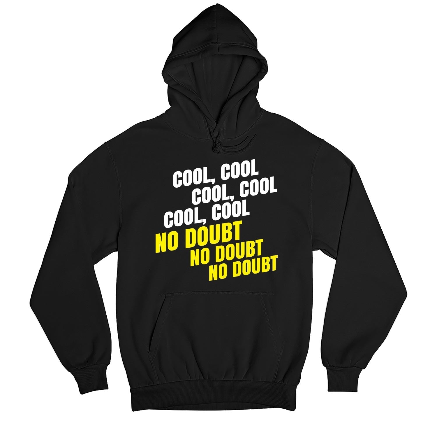 brooklyn nine-nine cool cool cool no doubt no doubt no doubt hoodie hooded sweatshirt winterwear buy online united states usa the banyan tee tbt men women girls boys unisex black detective jake peralta terry charles boyle gina linetti andy samberg merchandise clothing acceessories