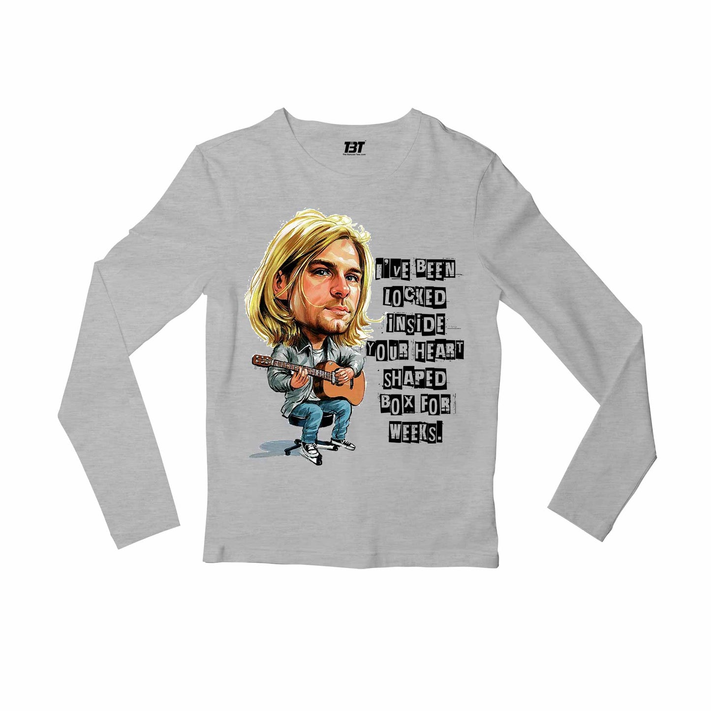 nirvana heart shaped box full sleeves long sleeves music band buy online india the banyan tee tbt men women girls boys unisex gray