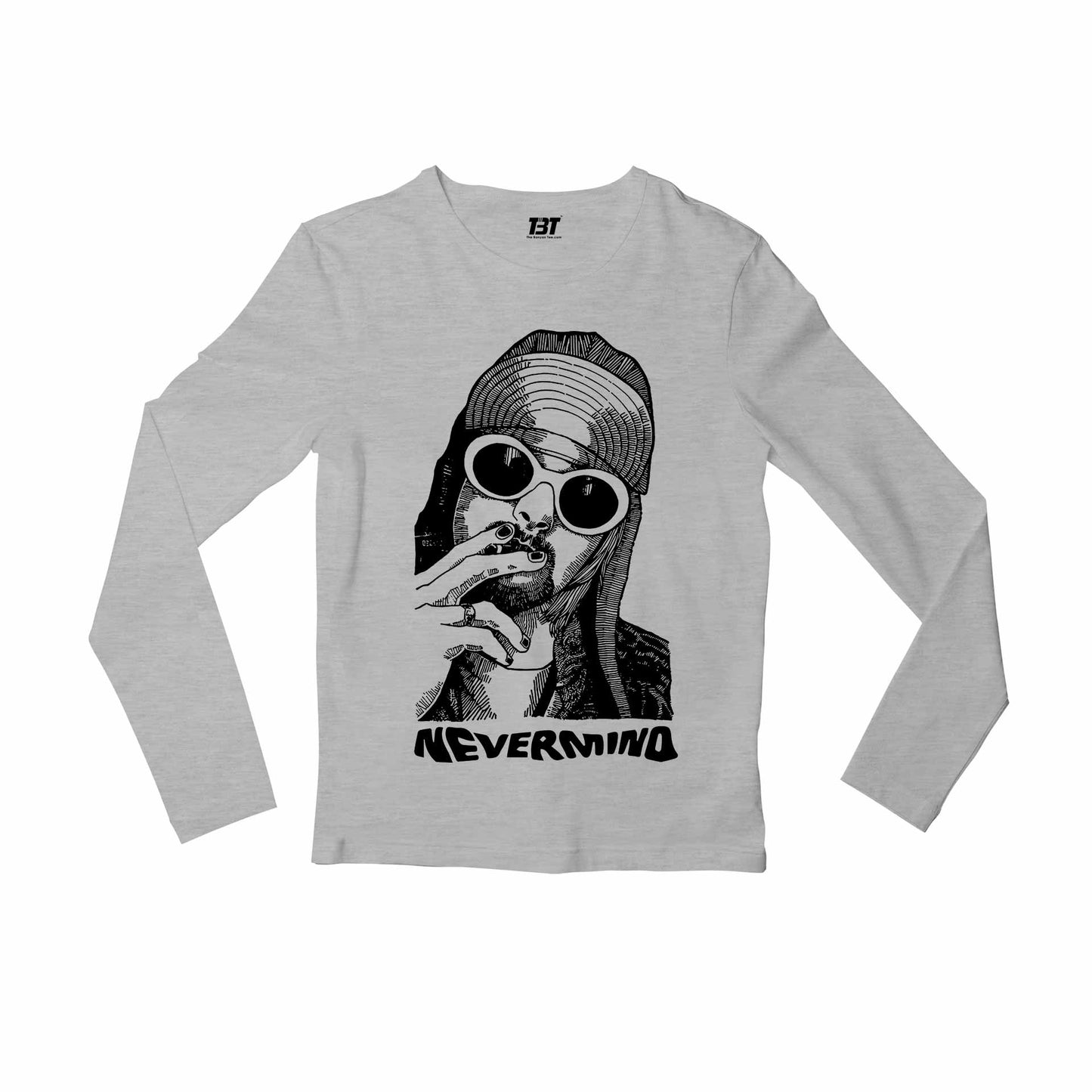 nirvana kurt never minds full sleeves long sleeves music band buy online india the banyan tee tbt men women girls boys unisex gray