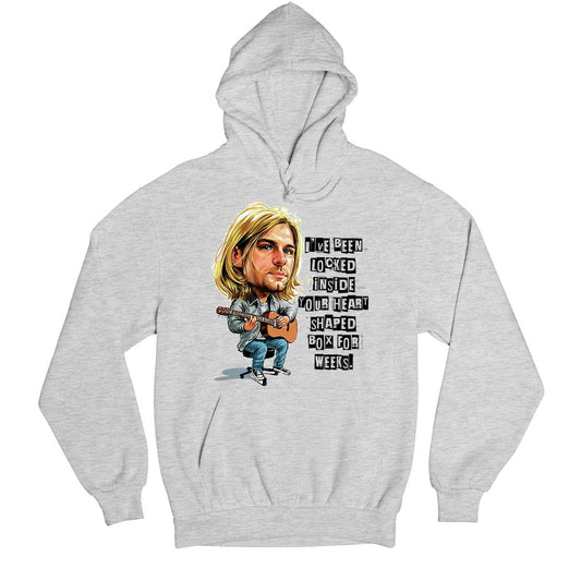 nirvana heart shaped box hoodie hooded sweatshirt winterwear music band buy online united states usa the banyan tee tbt men women girls boys unisex gray