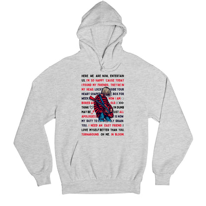 nirvana lyrical doodle hoodie hooded sweatshirt winterwear music band buy online united states usa the banyan tee tbt men women girls boys unisex gray