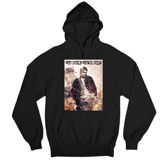 nirvana you know you're right hoodie hooded sweatshirt winterwear music band buy online united states usa the banyan tee tbt men women girls boys unisex black