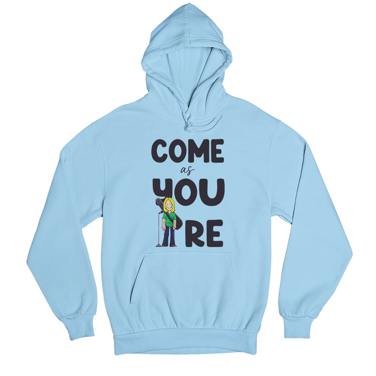 nirvana come as you are hoodie hooded sweatshirt winterwear music band buy online united states usa the banyan tee tbt men women girls boys unisex baby blue