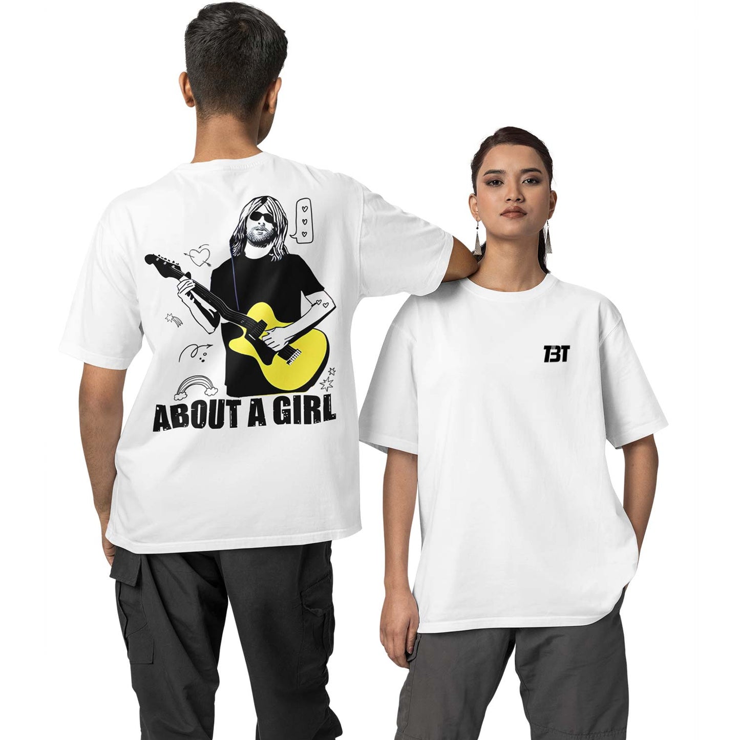 nirvana oversized t shirt - about a girl music t-shirt white buy online india the banyan tee tbt men women girls boys unisex