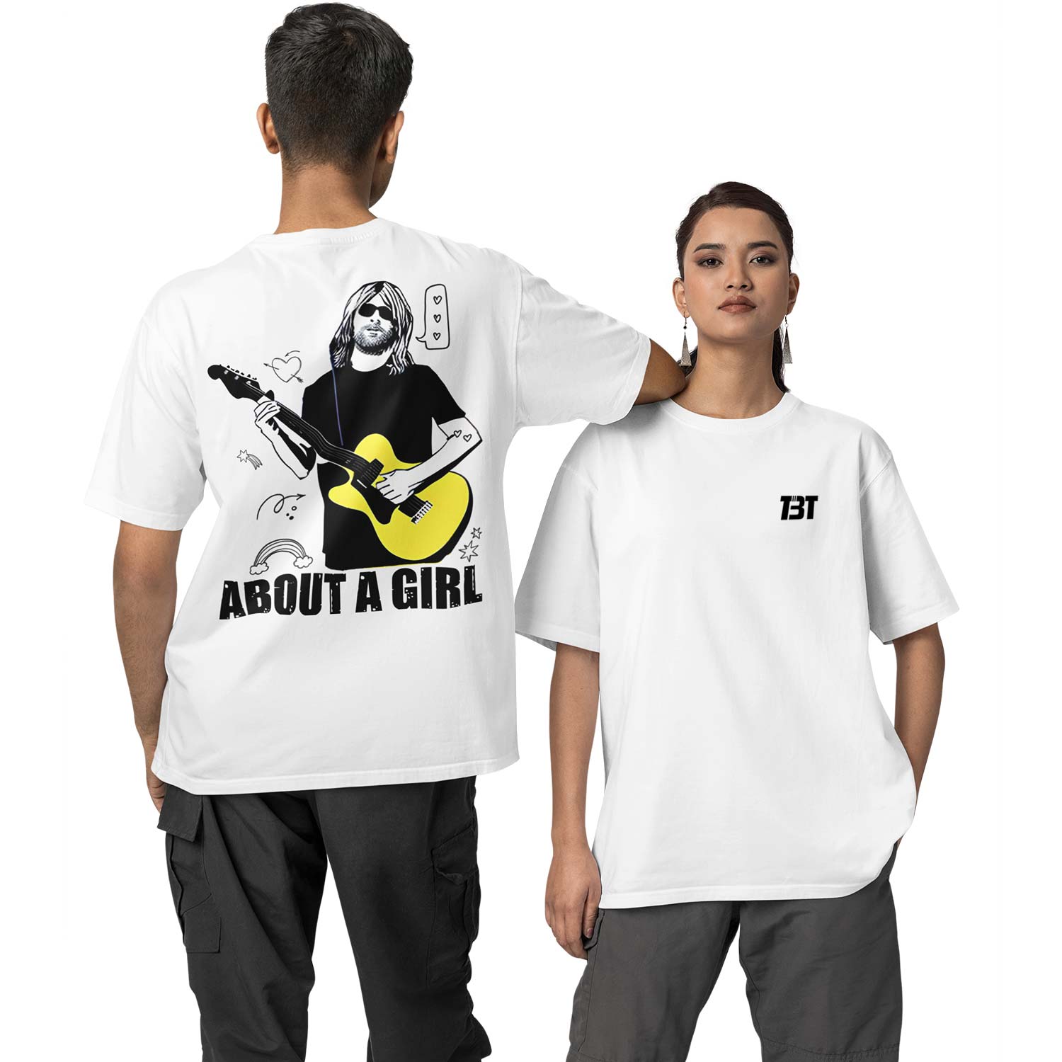 nirvana oversized t shirt - about a girl music t-shirt white buy online india the banyan tee tbt men women girls boys unisex