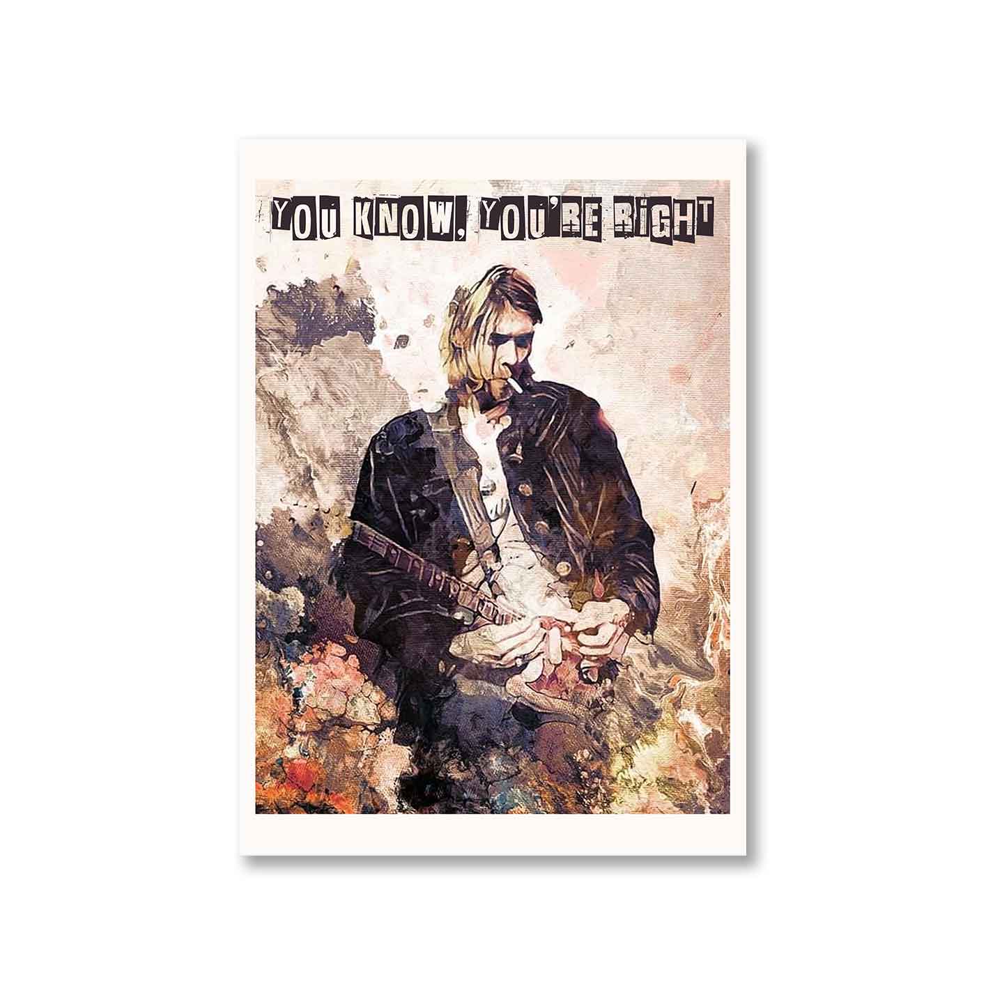 nirvana you know you're right poster wall art buy online united states of america usa the banyan tee tbt a4