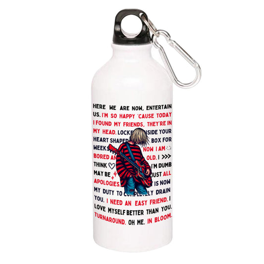nirvana lyrical doodle sipper steel water bottle flask gym shaker music band buy online india the banyan tee tbt men women girls boys unisex