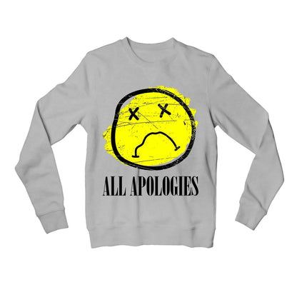nirvana all apologies sweatshirt upper winterwear music band buy online united states usa the banyan tee tbt men women girls boys unisex gray