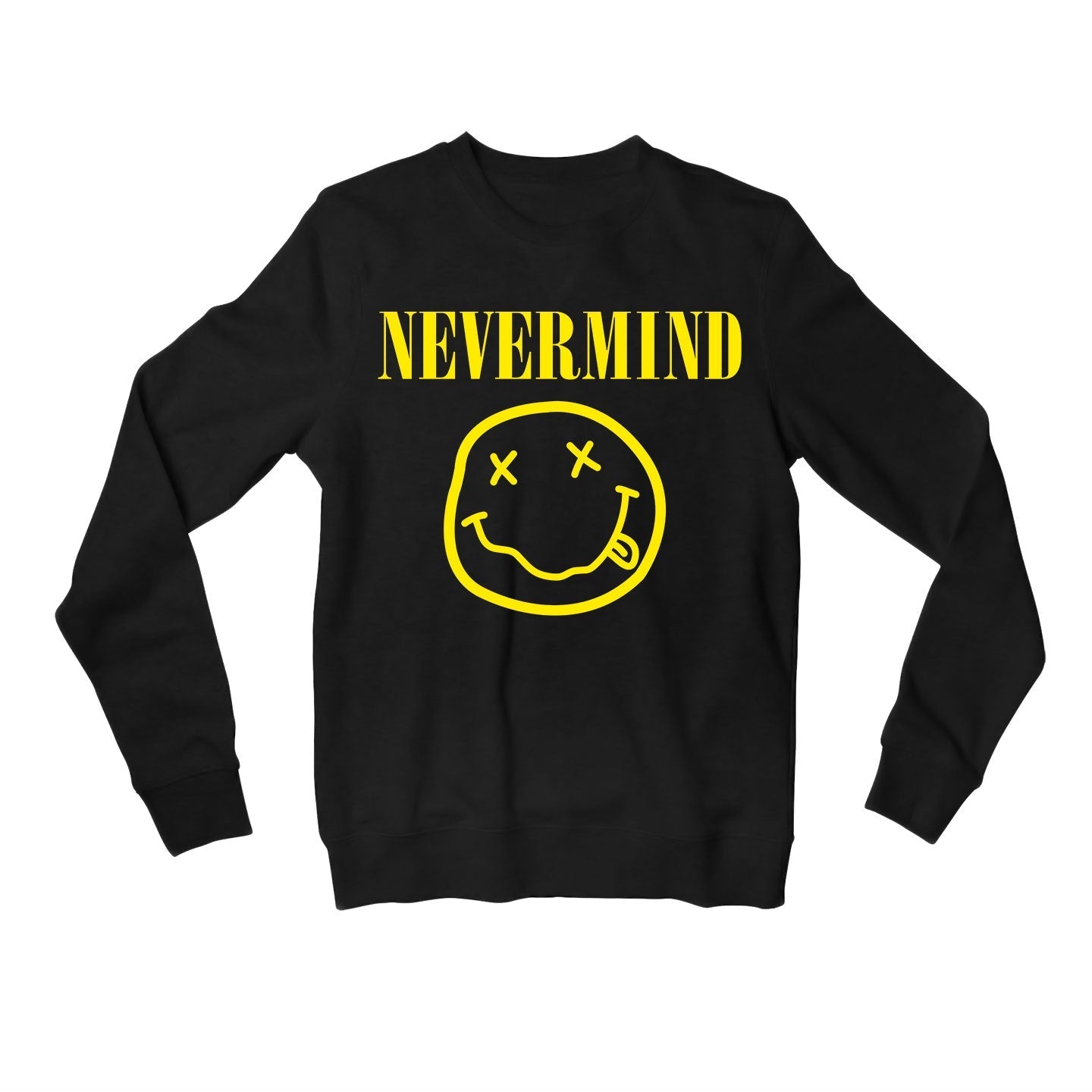 nirvana nevermind sweatshirt upper winterwear music band buy online united states usa the banyan tee tbt men women girls boys unisex black