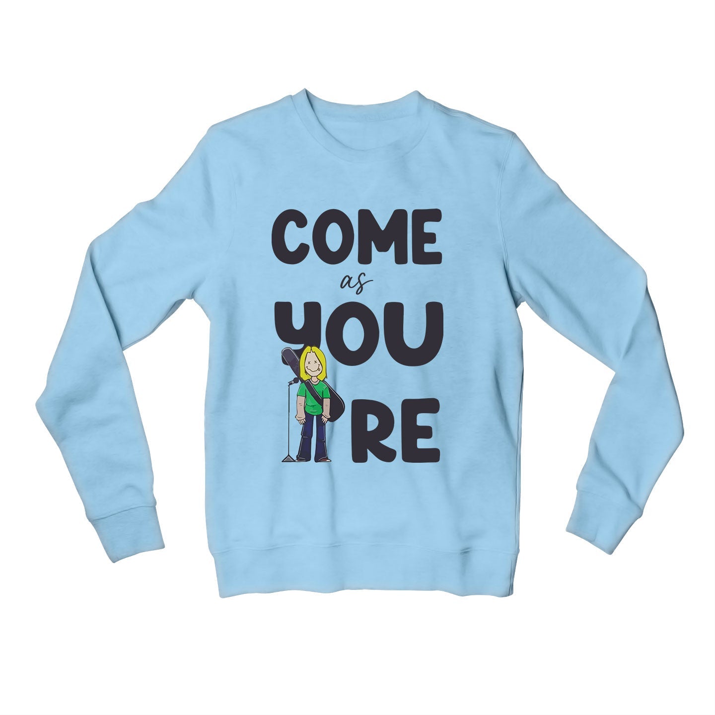 nirvana come as you are sweatshirt upper winterwear music band buy online united states usa the banyan tee tbt men women girls boys unisex baby blue