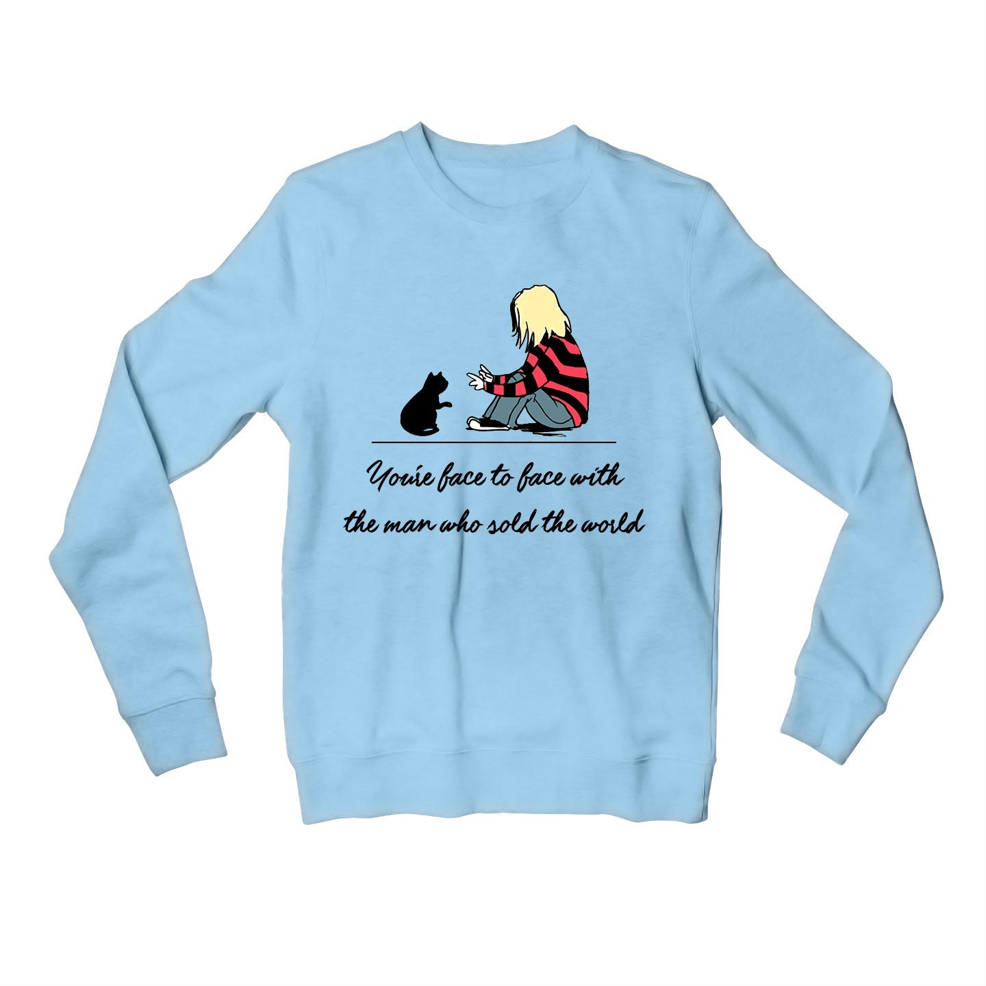 nirvana man who sold the world sweatshirt upper winterwear music band buy online united states usa the banyan tee tbt men women girls boys unisex baby blue