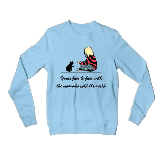 nirvana man who sold the world sweatshirt upper winterwear music band buy online united states usa the banyan tee tbt men women girls boys unisex baby blue