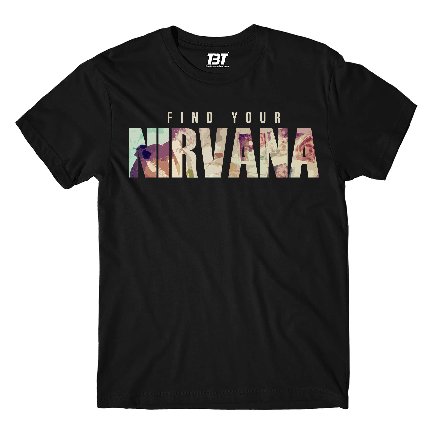 nirvana find your nirvana t-shirt music band buy online usa united states the banyan tee tbt men women girls boys unisex black