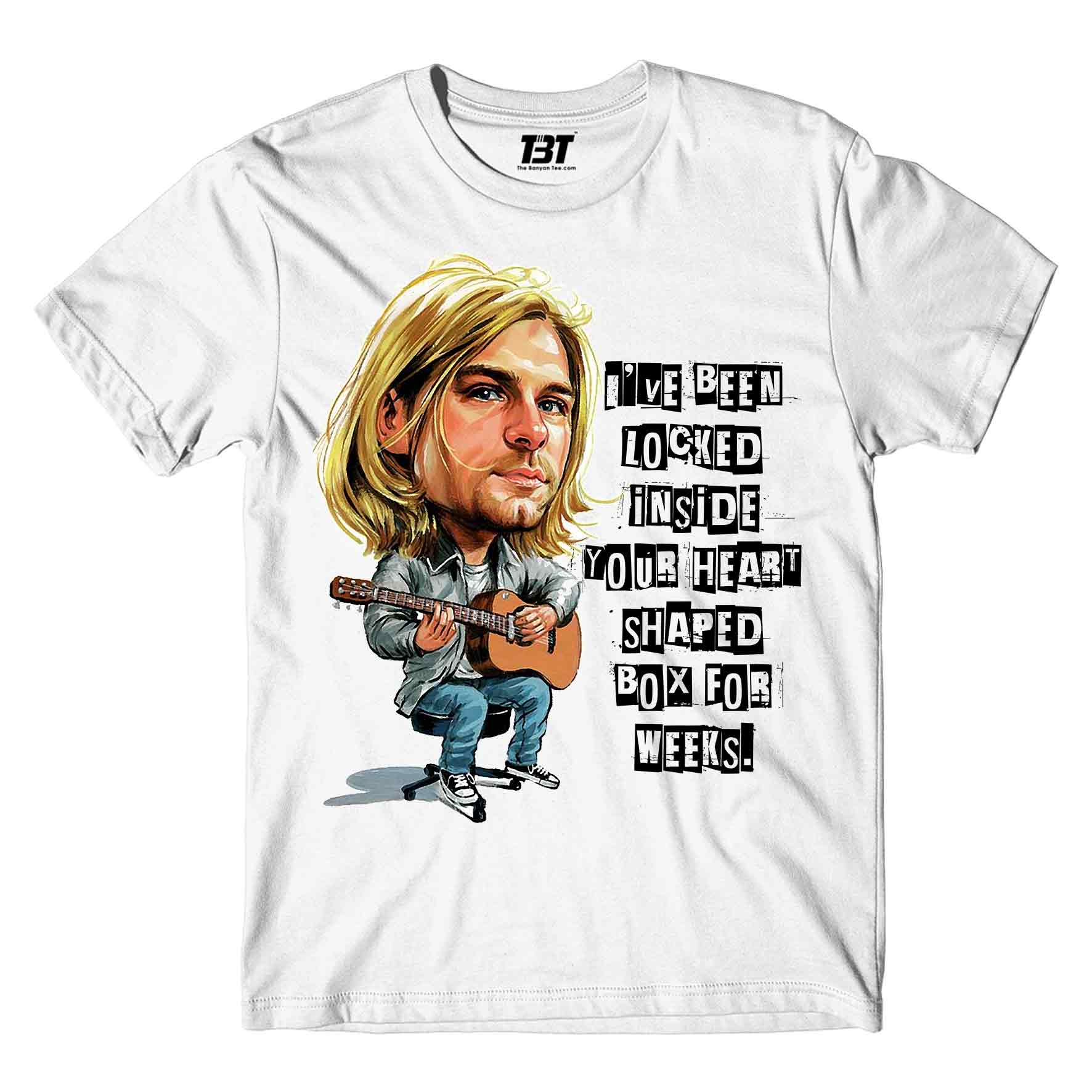 nirvana heart shaped box t-shirt music band buy online united states of america usa the banyan tee tbt men women girls boys unisex white