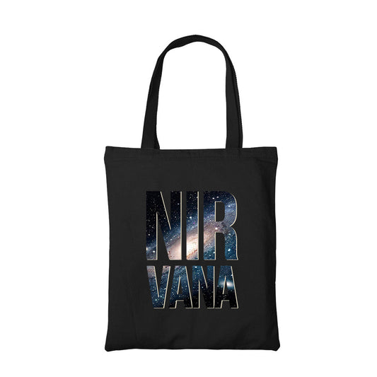 nirvana space tote bag hand printed cotton women men unisex