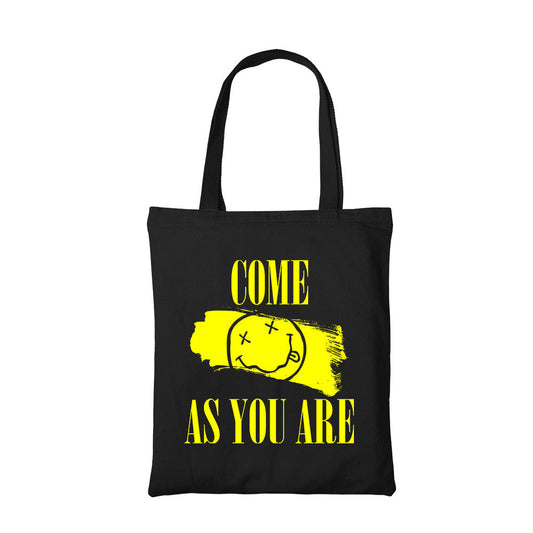 nirvana come as you are tote bag hand printed cotton women men unisex