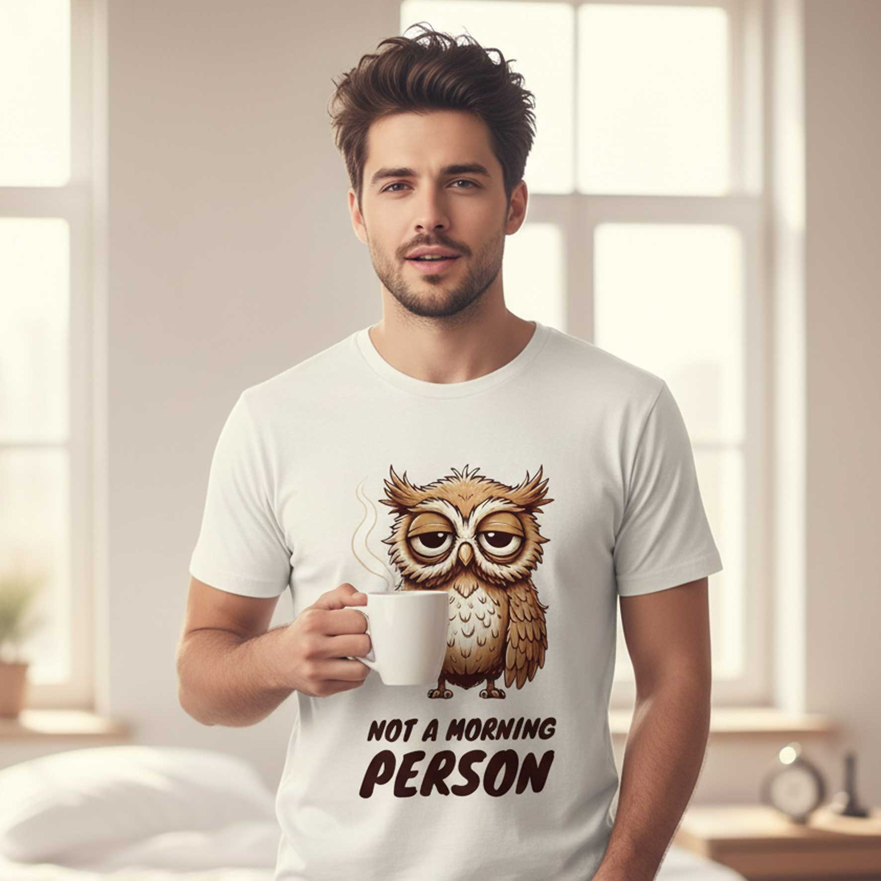 graphic not a morning person t-shirt printed graphic stylish buy online united states usa the banyan tee tbt men women girls boys unisex off white 