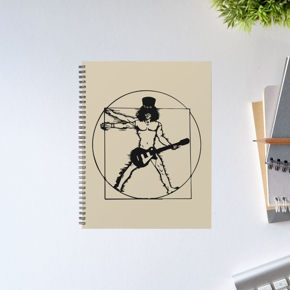 guns n' roses the vitruvian guitar man - slash notebook notepad diary buy online united states of america usa the banyan tee tbt unruled