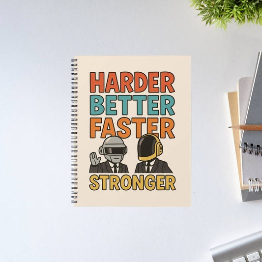 daft punk harder, better, faster, stronger notebook notepad diary buy online united states of america usa the banyan tee tbt unruled 
