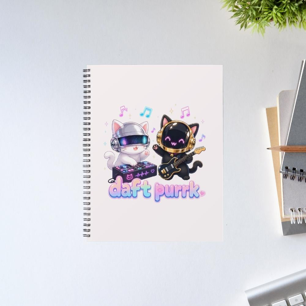 daft punk daft purrk notebook notepad diary buy online united states usa the banyan tee tbt unruled 