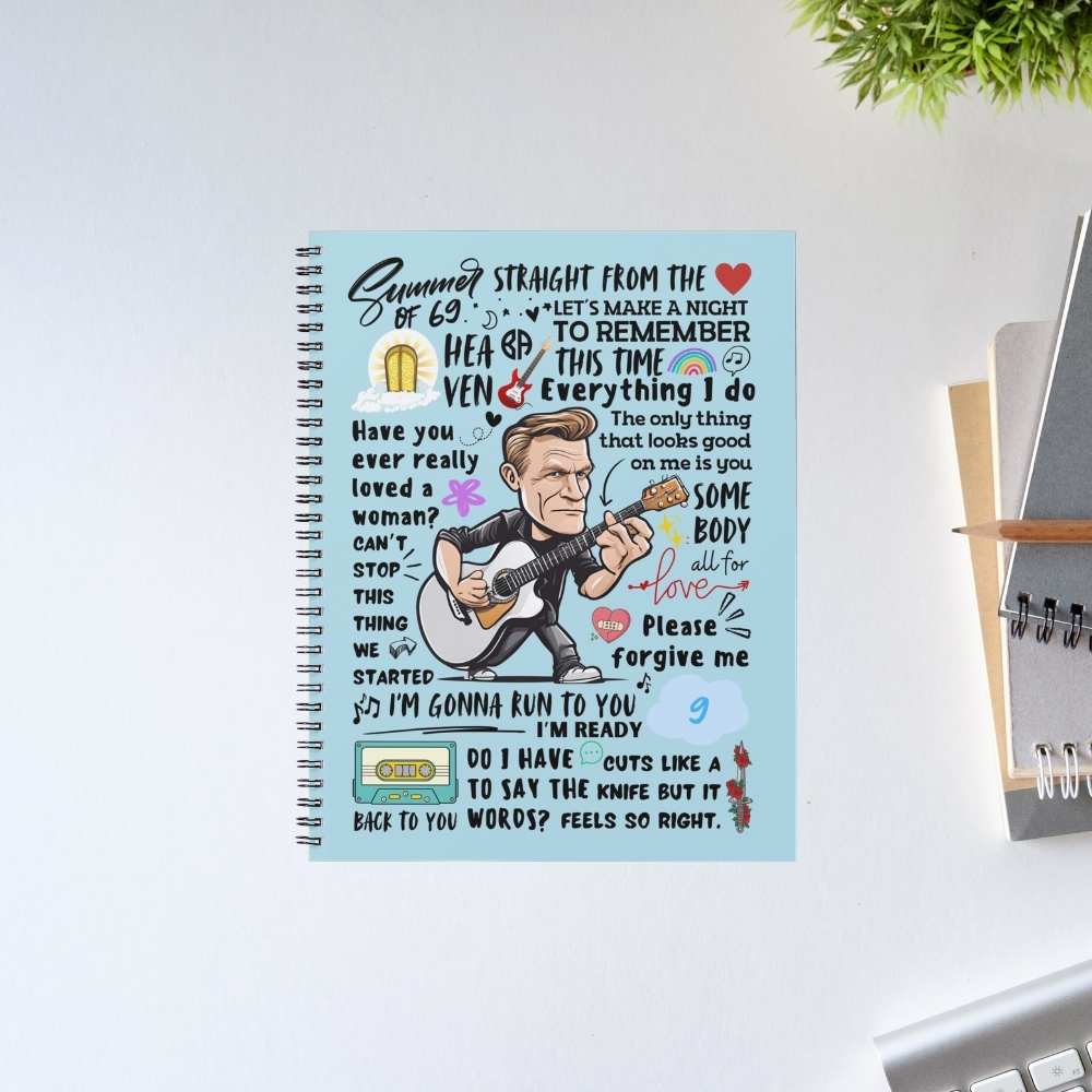 bryan adams everything i doodle notebook notepad diary buy online united states of america usa the banyan tee tbt unruled