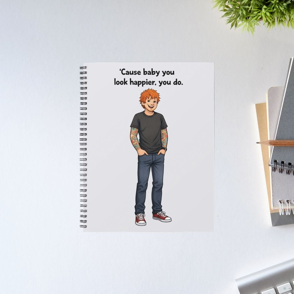 ed sheeran happier notebook notepad diary buy online united states usa the banyan tee tbt unruled 