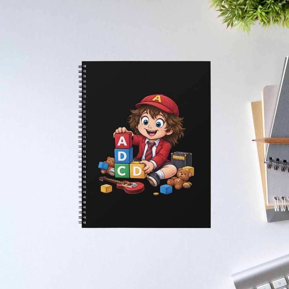 ac/dc back in blocks notebook notepad diary buy online united states usa the banyan tee tbt unruled 