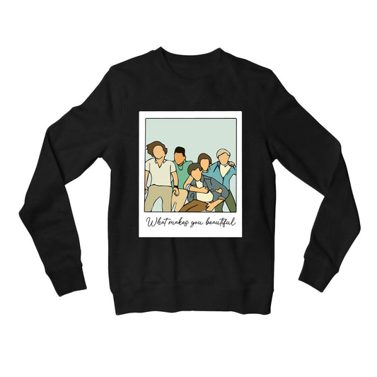 one direction what makes you beautiful sweatshirt upper winterwear music band buy online united states usa the banyan tee tbt men women girls boys unisex black