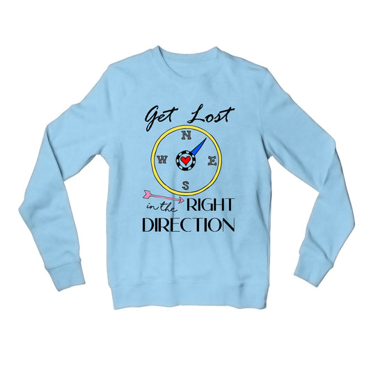 one direction right direction sweatshirt upper winterwear music band buy online united states of america usa the banyan tee tbt men women girls boys unisex baby blue