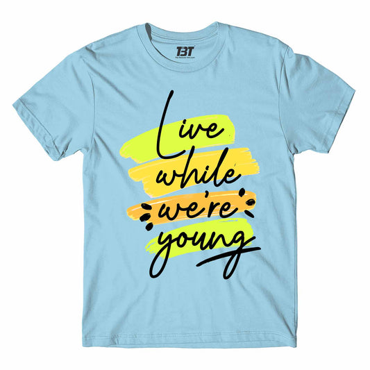 one direction live while we're young t-shirt music band buy online usa united states the banyan tee tbt men women girls boys unisex ocean blue