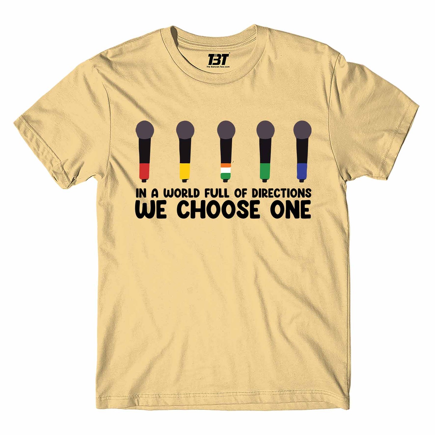 one direction we choose one t-shirt music band buy online united states of america usa the banyan tee tbt men women girls boys unisex beige