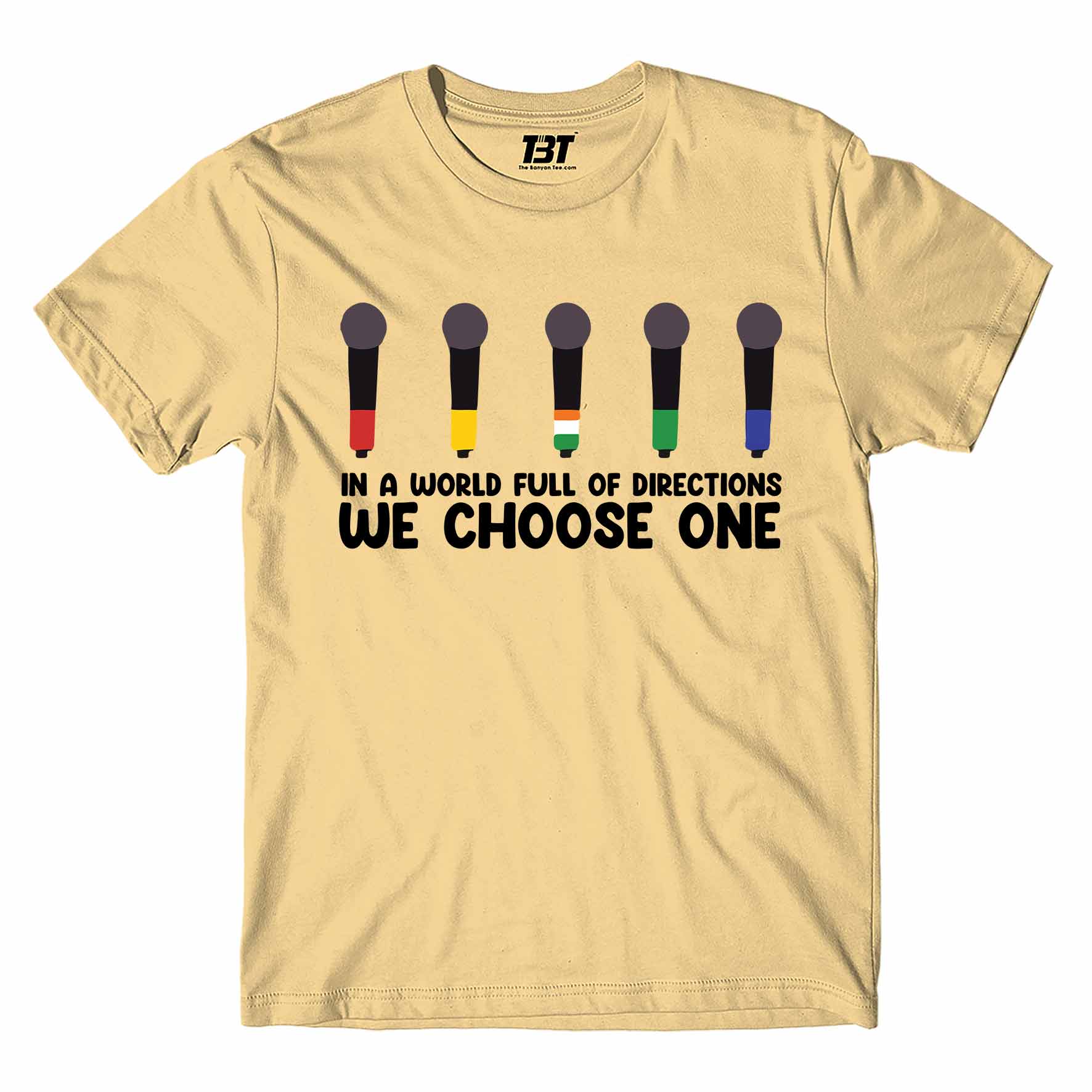 one direction we choose one t-shirt music band buy online united states of america usa the banyan tee tbt men women girls boys unisex beige