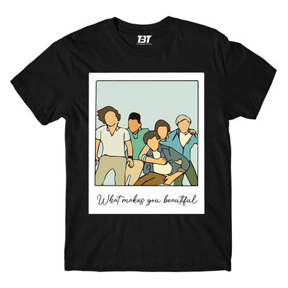 one direction what makes you beautiful t-shirt music band buy online united states of america usa the banyan tee tbt men women girls boys unisex black