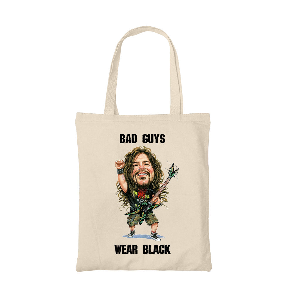 pantera bad guys wear black tote bag hand printed cotton women men unisex