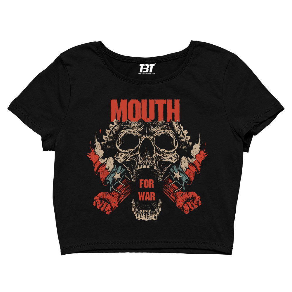 pantera mouth for war crop top music band buy online united states of america usa the banyan tee tbt men women girls boys unisex black