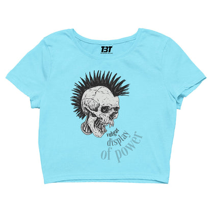 pantera vulgar display of power crop top music band buy online united states of america usa the banyan tee tbt men women girls boys unisex sky blue