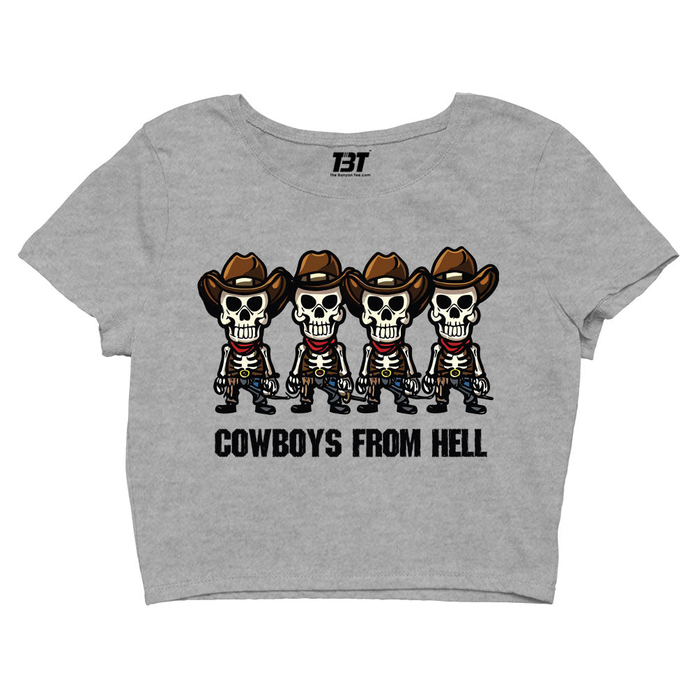 pantera cowboys from hell toon crop top music band buy online united states of america usa the banyan tee tbt men women girls boys unisex gray