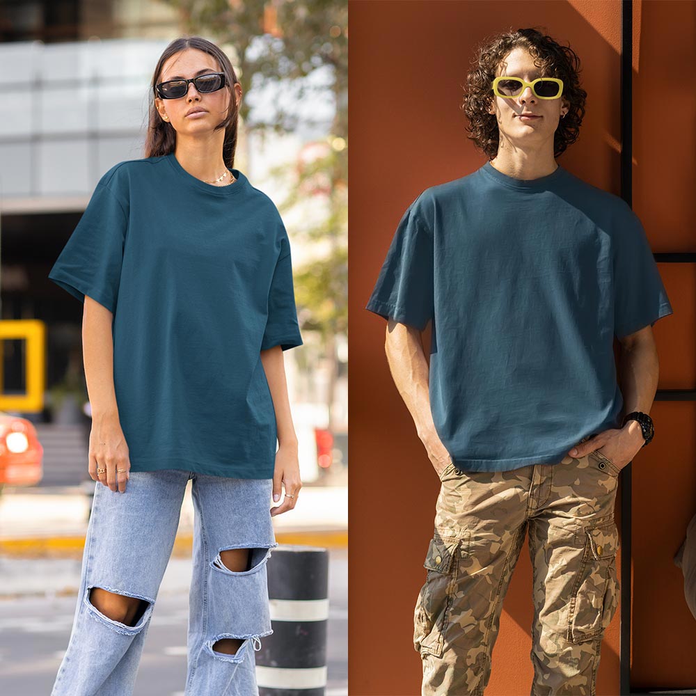 Corel Blue oversized t-shirt united states of america usa corel blue t-shirt the banyan tee tbt basics buy plain tshirts united states of america usa for men women boys girls branded