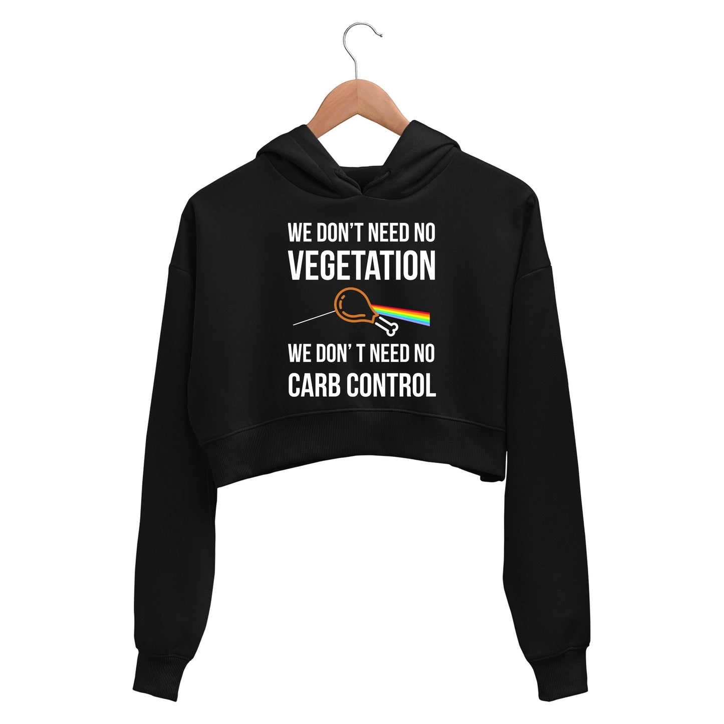 We Don't Need No Vegetation Pink Floyd Crop Hoodie - The Wall Crop Hooded Sweatshirt for Women The Banyan Tee TBT hoodie girls teenage cute bust cropped