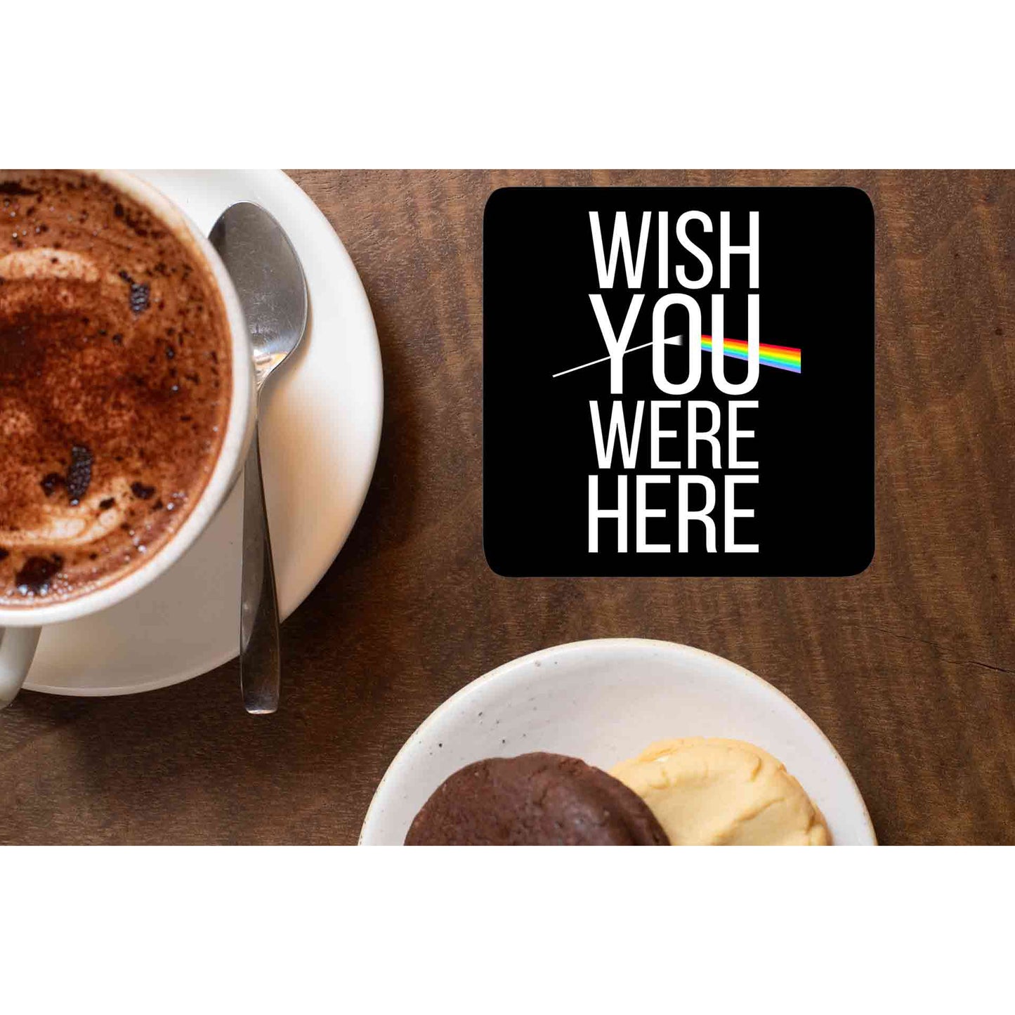 Wish You Were Here Pink Floyd Coaster Coasters The Banyan Tee TBT wooden online indian table set of 6