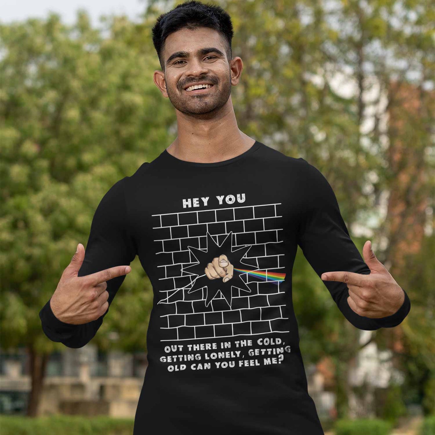 Hey You Pink Floyd Full Sleeves Long Sleeve for men girl combo under 200 best brand T-shirt - The Banyan Tee TBT