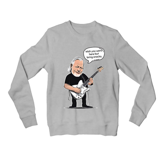 pink floyd wish you brought snacks sweatshirt upper winterwear music band buy online united states usa the banyan tee tbt men women girls boys unisex gray