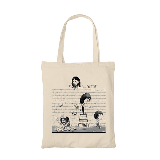 pink floyd the wall tote bag hand printed cotton women men unisex