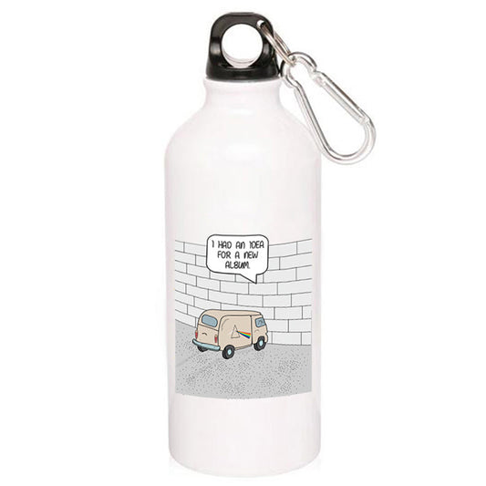 The Wall Meme Cartoon Illustration Pink Floyd Sipper Sipper Metal Water Bottle The Banyan Tee TBT for gym girls adults straw drinking stylish online 1 litre milton 750 ml