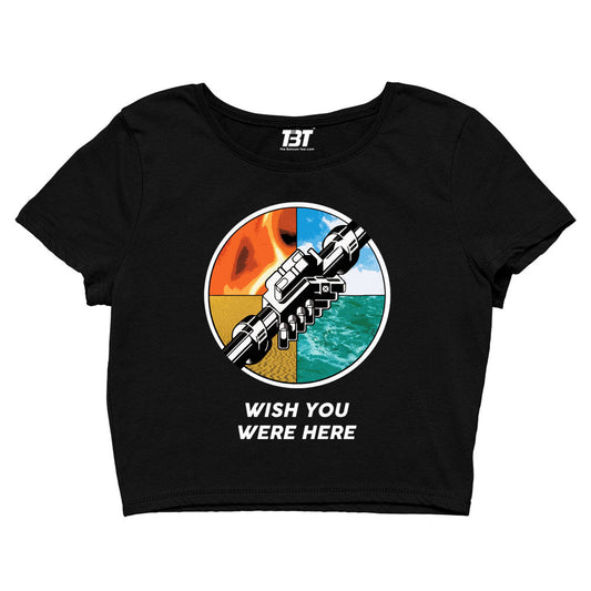 Pink Floyd Crop Top - Wish You Were Here Crop Top The Banyan Tee TBT sports mens united states of america usa full meesho women boys flipkart