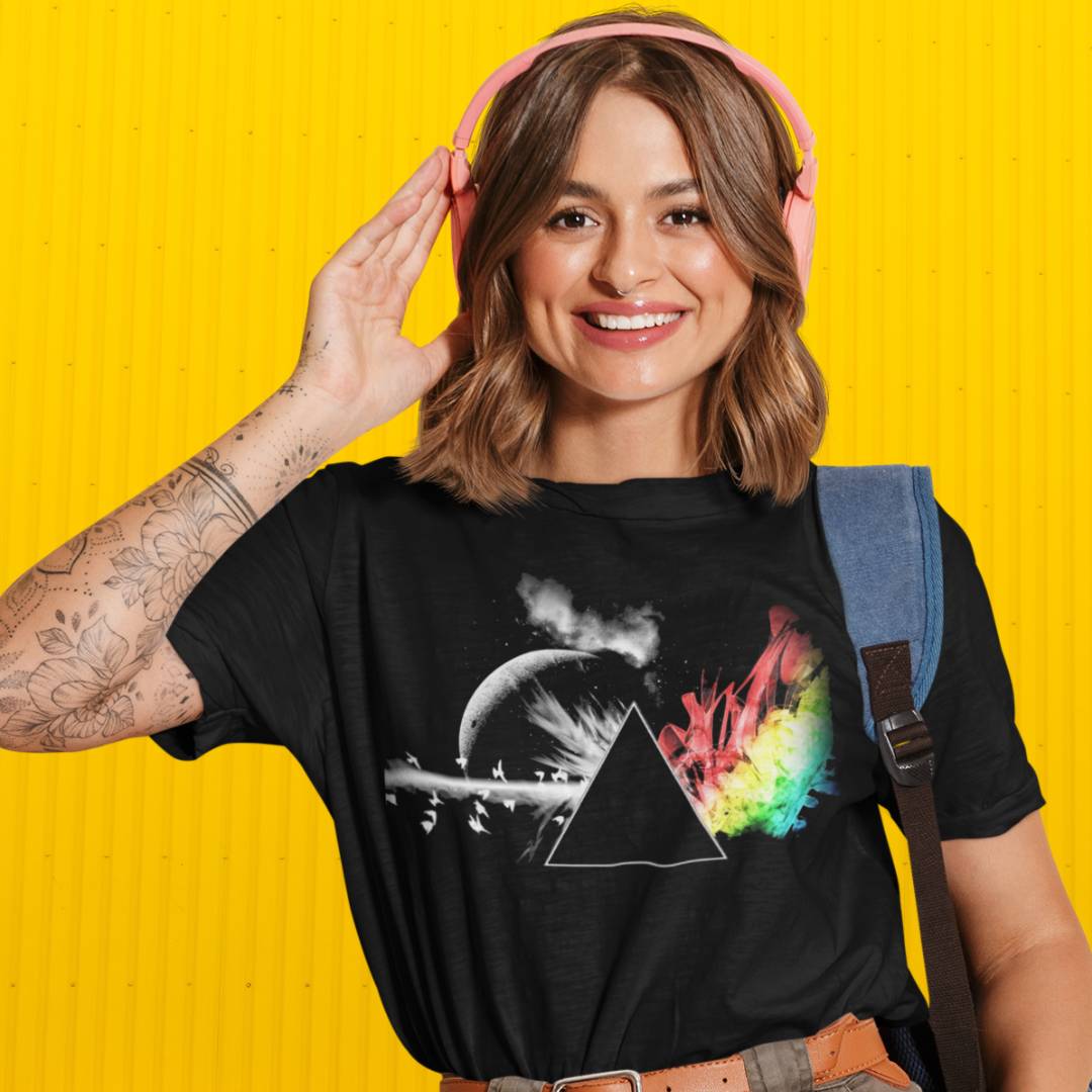 Dark Side Of The Moon Pink Floyd T-shirt T-shirt The Banyan Tee TBT sports mens united states of america usa full meesho women boys flipkart