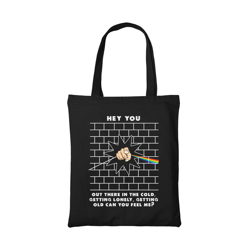 pink floyd hey you tote bag hand printed cotton women men unisex