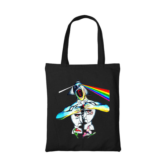 pink floyd  the amalgamation tote bag hand printed cotton women men unisex